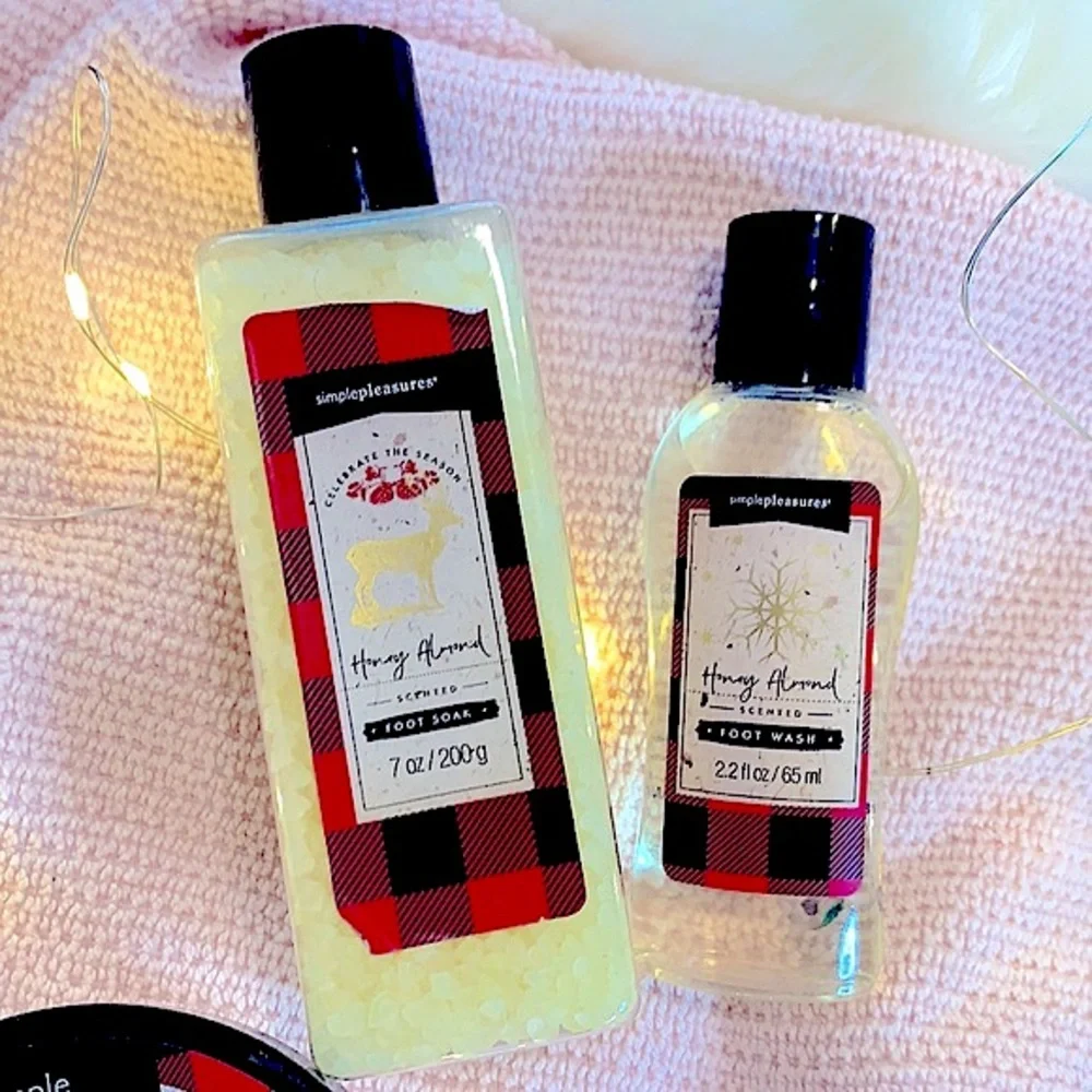 New »Simple Pleasures« 3pc Home Spa Pampering Pedicure Set »Honey Almond Scent«